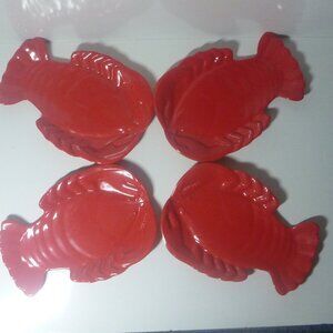 Red Lobster-Shaped Melamine Dishes